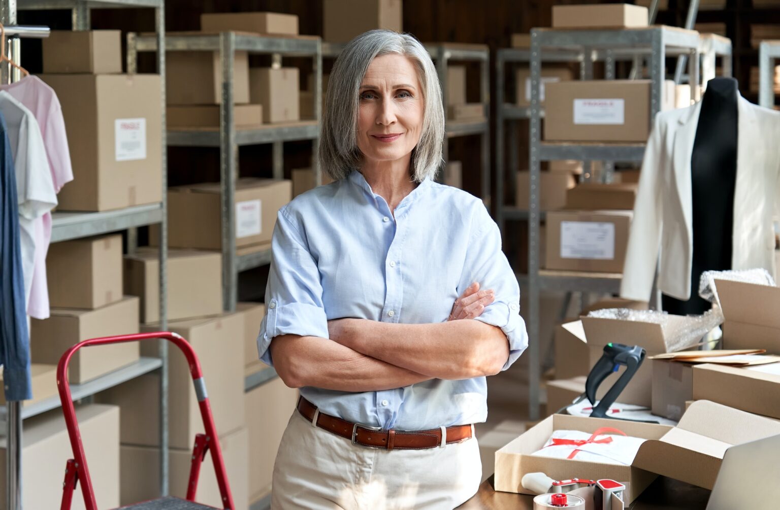 femaleentrepreneurclothingstorebusinessownerinwarehouseportrait1536x1005 | Cross Bizz | Cross Bizz